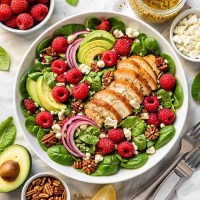 Image of Splendid Raspberry Spinach Salad