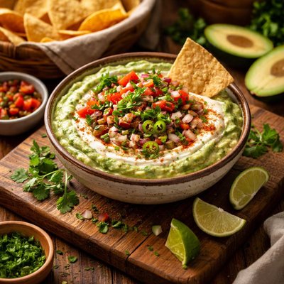 Image of Splendiferous Guacamole with Sour Cream Dip