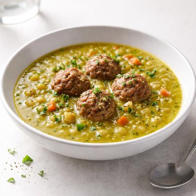 Image of Split Pea Soup with Meatballs