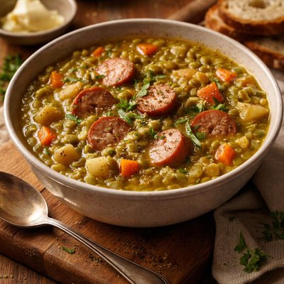 Image of Split Pea Soup with Turkey Sausage