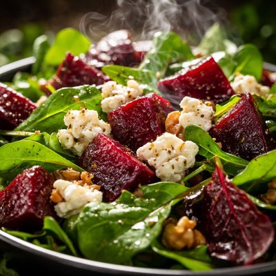Image of Spring Greens with Beets and Goat Cheese