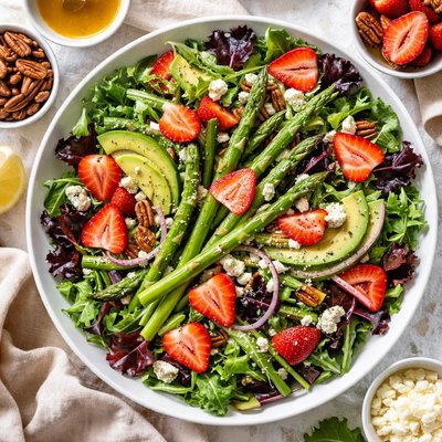 Image of Spring Mix Strawberry Asparagus Salad