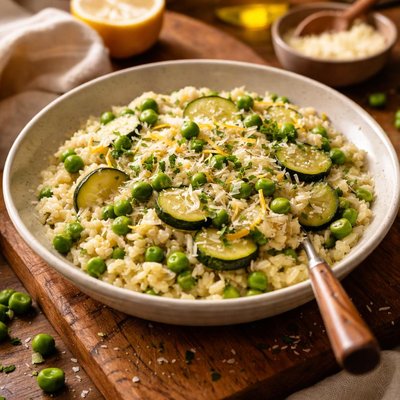 Image of Spring Risotto with Peas and Zucchini