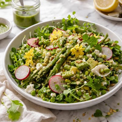 Image of Spring Salad with a Really Cool Dressing
