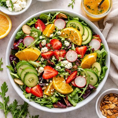 Image of Spring Salad with Orange Chive Vinaigrette