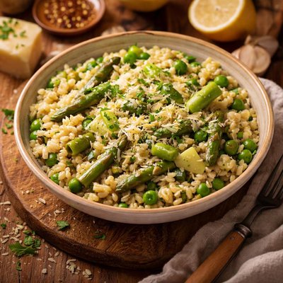 Image of Springtime Barley Risotto