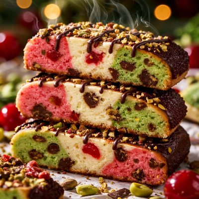 Image of Spumoni Slices Italian Christmas Cookies