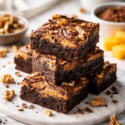 Image of Squash Brownies with Chocolate Swirl Topping