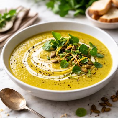 Image of Squash Leek and Watercress Soup