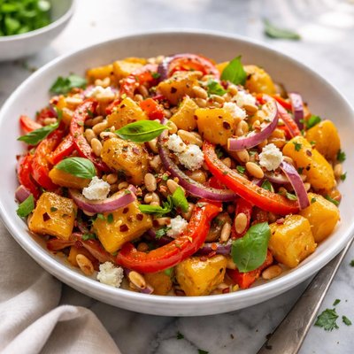 Image of Squash Pepper and Onion Salad