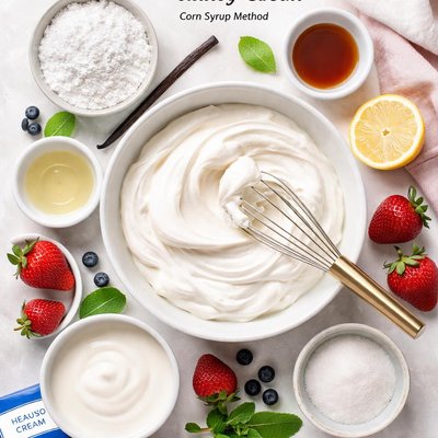 Image of Stabilized Whipped Cream Corn Syrup Method