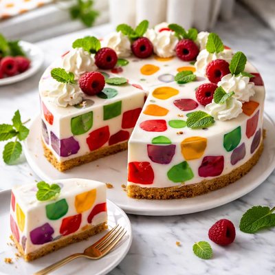Image of Stained Glass Jello Torte