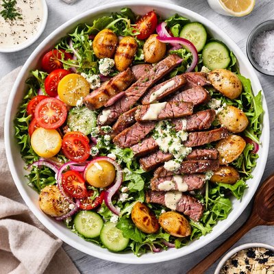 Image of Steak and Potato Salad with Horseradish Dressing