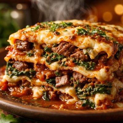 Image of Steak and Spinach Lasagna