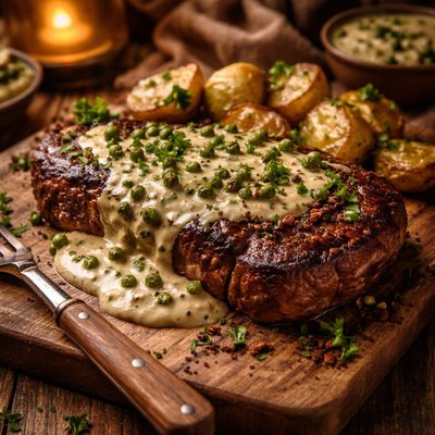 Image of Steak Au Poivre Verte Ultimate Decadent Version