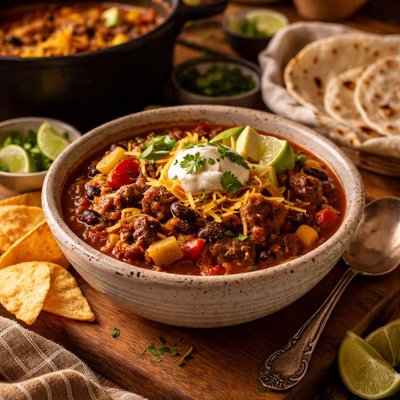 Image of Steak Fajita Chili Paula Deen