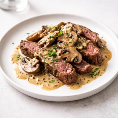 Image of Steak Mushrooms in Beef Dijon Sauce