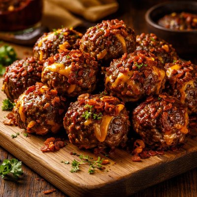 Image of Steak N Bacon Cheddar Meatballs