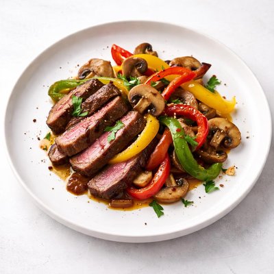 Image of Steak Peppers and Mushrooms Oh My