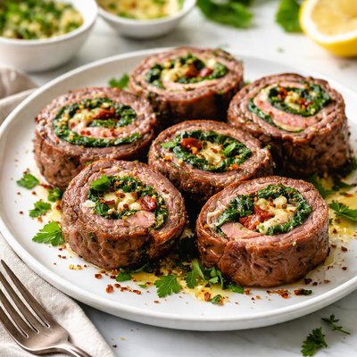 Image of Steak Spinach Pinwheels