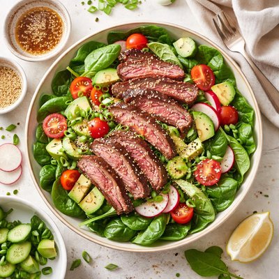 Image of Steak Spinach Sesame Salad