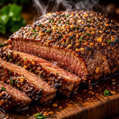 Image of Steak with Hearty Mustard Marinade