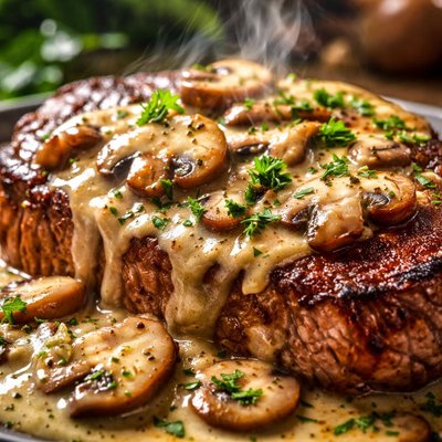 Image of Whole30 Steak with Mushroom Sauce