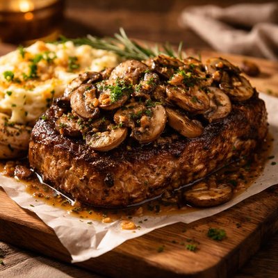 Image of Vegetarian Steak with Mushrooms
