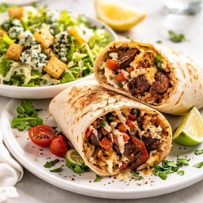 Image of Steakhouse Burrito with Blue Cheese Caesar Salad