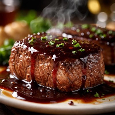 Image of Steaks with Merlot Sauce