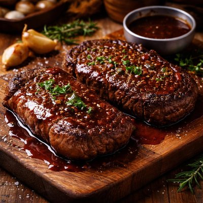 Image of Steaks with Worcestershire Sauce