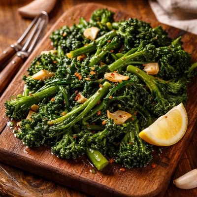 Image of Steamed Broccoli Rabe with Garlic