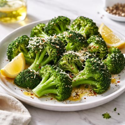 Image of Steamed Broccoli with Olive Oil and Parmesan