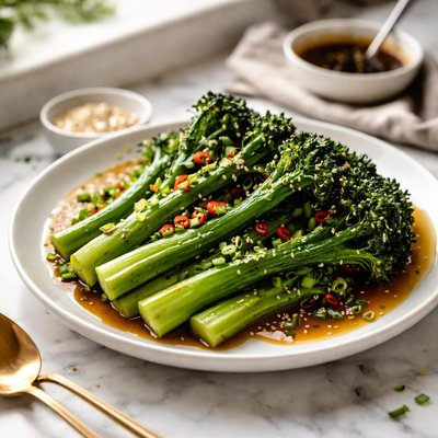 Image of Steamed Broccolini with Honey Soy Sauce