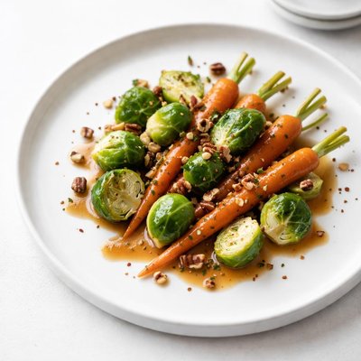 Image of Steamed Brussels Carrots with Tangy Maple Sauce