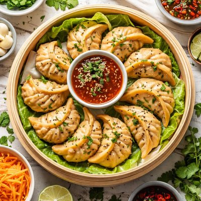Image of Whole30 Steamed Chicken Momos