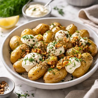 Image of Steamed Fingerling Potatoes with Creme Fraiche