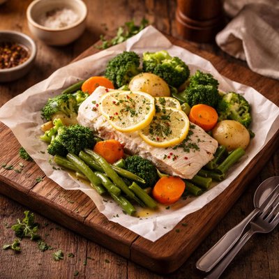 Image of Steamed Fish and Vegetables for One