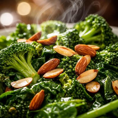 Image of Steamed Greens with Toasted Almonds