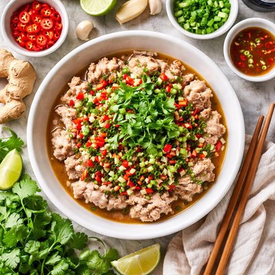 Image of Carne de cerdo picada al vapor baja en grasa