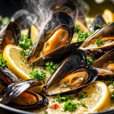 Image of Steamed Mussels with Wine and Cream