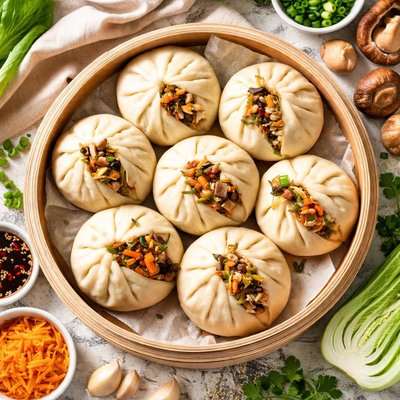 Image of Vegan Steamed Pork Buns