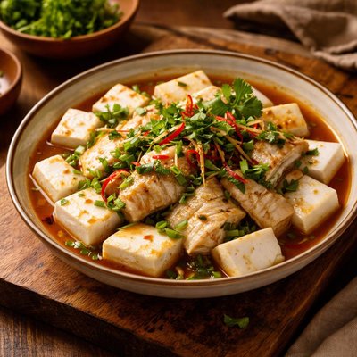 Image of Steamed Tofu and Fish