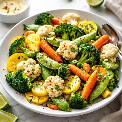 Image of Steamed Vegetables with Chile Lime Butter