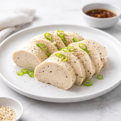 Image of Steamed White Seitan Fake Chicken or Pork