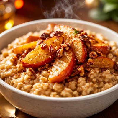Image of Steel Cut Oatmeal with Maple Sauteed Apples