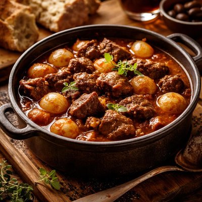 Image of Stefado Greek Beef Stew with Small Onions