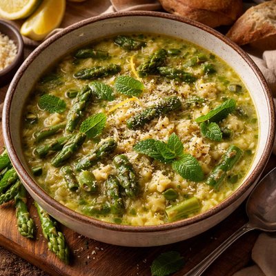 Image of Stelline in Zuppa Di Asparagi E Menta