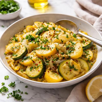 Image of Stewed Summer Squash and Onions