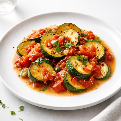 Image of Stewed Tomatoes and Zucchini